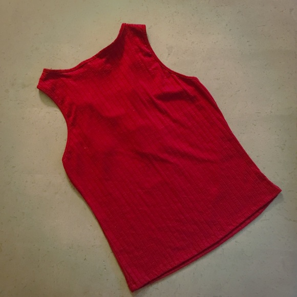 Rue 21 burgundy tank with criss cross drawstrings - Picture 4 of 4